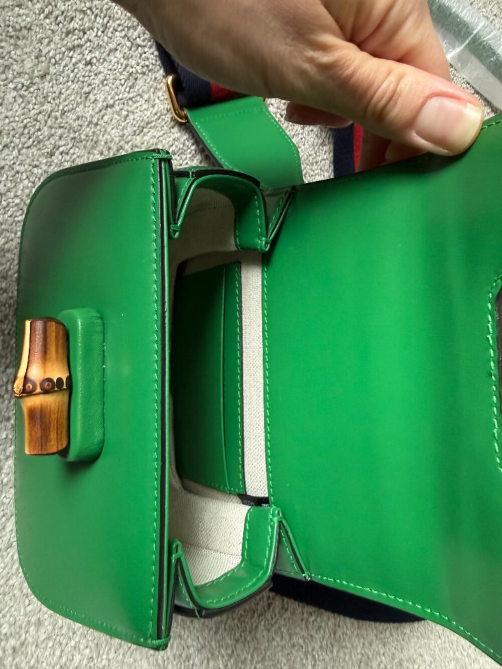 Gucci Bamboo 1947 bag-mini, green - Picture 9 of 11
